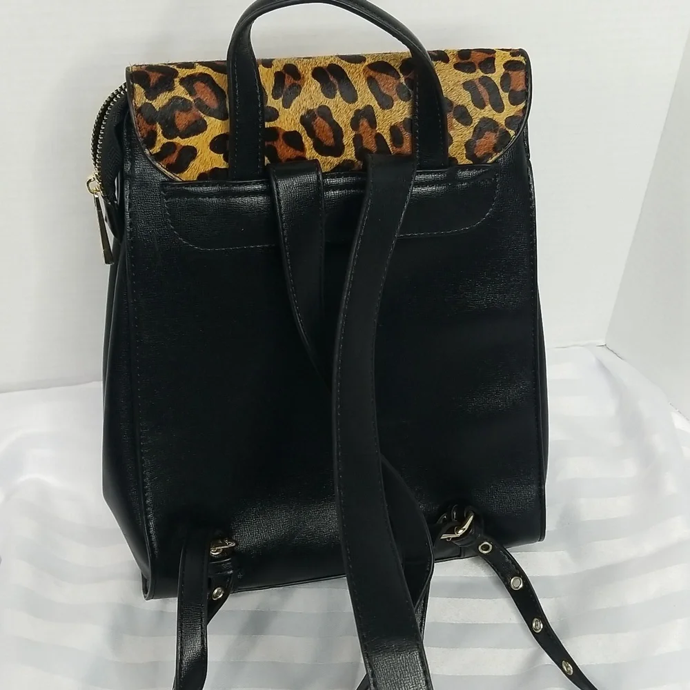 CARVELA BACKPACK WITH LEOPARD PRINT FLAP